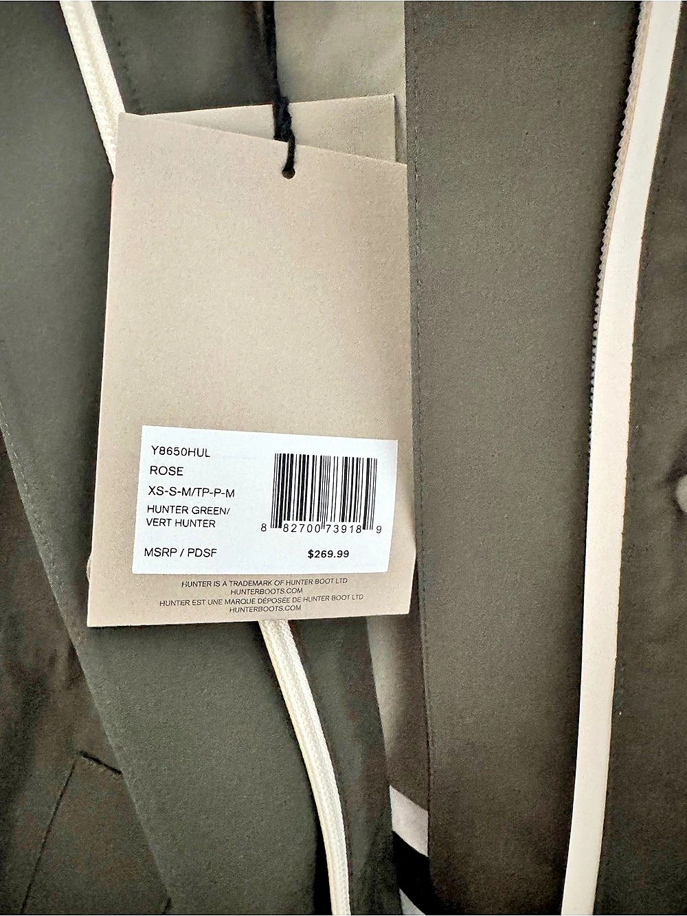 Hunter Original Rubberized Poncho Rubberized Rain Poncho in Green Size XS-S NWT - Picture 6 of 7